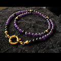 Collier Eclipse - Améthyste et Onyx